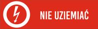 Tabliczka informacyjna Nie uziemiać grawer piktogram 20x6 cm dużo wzorów