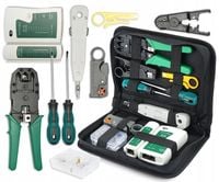 TESTER KABLI SIECIOWYCH WTYK RJ45 ZESTAW NARZĘDZI ŚCIĄGACZ ZACISKARKA LAN3