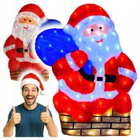 Świąteczna Dekoracja LED Mikołaj Boże Narodzenie Ozdoba Lampki Zewnętrzne