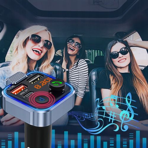TRANSMITER BLUETOOTH AUDIO FM MP3 BT SZYBKA ŁADOWARKA 3X USB QC 3.0 RGB LED na Arena.pl