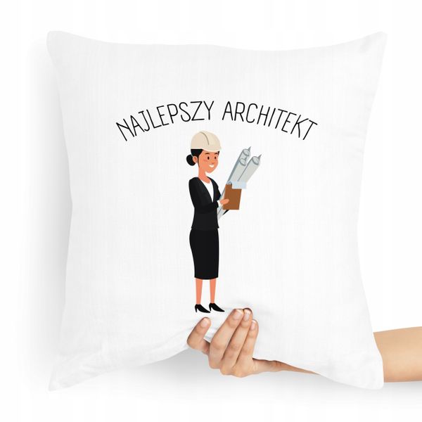 Poduszka Prezent Dla Najlepszego Architekta Z Nadrukiem Ze Zdjęciem zdjęcie 1