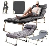 Łóżko Polowe Turystyczne Wędkarskie Leżak Składany z Materacem 194 cm