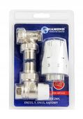 ZESTAW TERMOSTATYCZNY KĄTOWY 1/2" GŁOWICA + ZAWORY