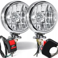 Halogeny Motocyklowe H3 55W Lampy Drogowe 12V Przełącznik Komplet