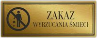 Tabliczka Złota Srebrna na drzwi ZAKAZ WYRZUCANIA