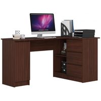 Biurko narożne, biurowe, prawe, SOREN Plus, 155x85x77, wenge | TYLETEGOTU