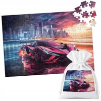 PUZZLE TRADYCYJNE - AUTA SUPER SAMOCHODY PLAŻA MIASTO NOC - 110 el