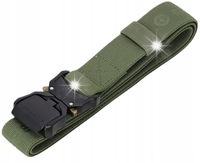 PASEK ROBOCZY KHAKI SURVIVAL STALCO MOCNY ELASTYCZNY Z METALOWĄ KLAMRĄ