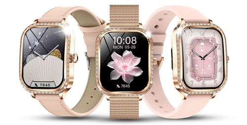 SMARTWATCH DLA KOBIETY DAMSKI ZEGAREK ROZMOWY MENU POLSKIE PULS + 3 PASKI na Arena.pl