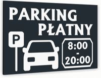 Tabliczka znak informacyjny 20x15 Antracyt PARKING PŁATNY Nierdzewna