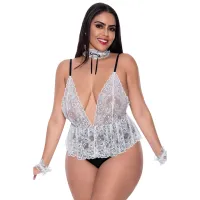 magic silk dress up full service sukienka plus size, koronka czarna