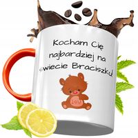 Kubek Pomarańczowy Dla Brata Braciszka Na Prezent Z Nadrukiem Ze Zdjęciem