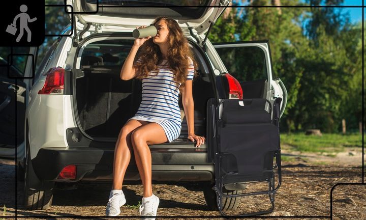 LEŻAK OGRODOWY SKŁADANY REGULOWANE KRZESŁO TURYSTYCZNE PLAŻOWE Z ZAGŁÓWKIEM zdjęcie 8