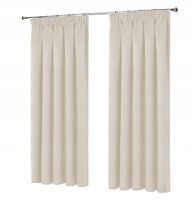 MATOWA GOTOWA ZASŁONA 140x240 TAŚMA ŻABKI TUNEL zimny beż 1 sztuka