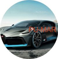 Opłatek na tort Urodziny 18 30 40 Bugatti Auto Samochód Logo Tekst Gratis