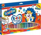 KREDKI OŁÓWKOWE JUMBO 24 KOLORY GRUBE BAMBINO ZŁOTA SREBRNA