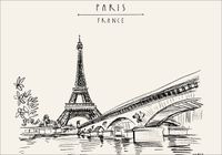 FOTOTAPETA rysunek miasto Paryż wieża Eiffla 300cm