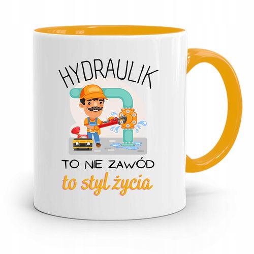 Kubek Żółty Prezent Dla Hydraulika To Styl Życia Z Nadrukiem Ze Zdjęciem na Arena.pl
