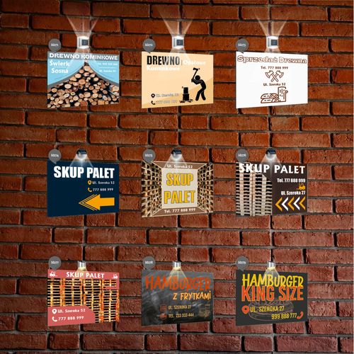 nadruk UV TABLICZKA reklamowa z lampką SZYLD 40x30 dibond SALA BANKIETOWA na Arena.pl