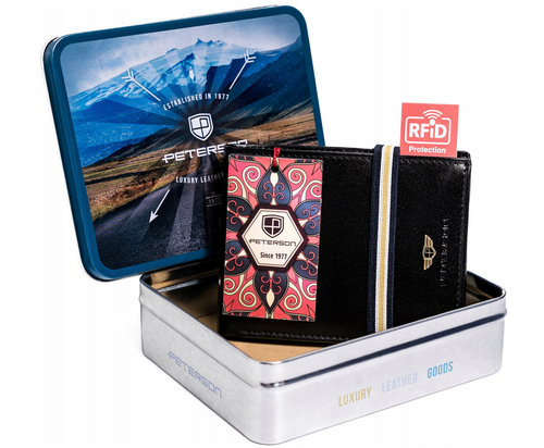 skórzany portfel męski w orientacji poziomej - peterson na Arena.pl