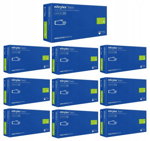 rękawice nitrylowe 100 szt. nitrylex basic dark blue 7-s - 10 kpl. na Arena.pl