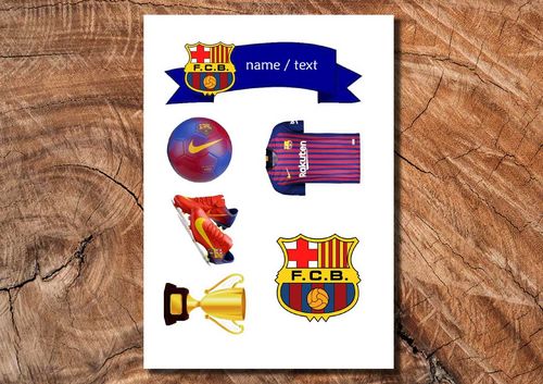 Wydruk cukrowy na tort A5 Barcelona napis DIY na Arena.pl