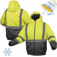 Kurtka Robocza Zimowa Ostrzegawcza Ocieplana Oker Krótka Bomber Żółta - S