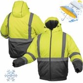 Kurtka Robocza Zimowa Ostrzegawcza Ocieplana Oker Krótka Bomber Żółta - S