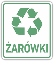 ŻARÓWKI - Naklejka na kosz segregacja śmieci odpadów 15 cm