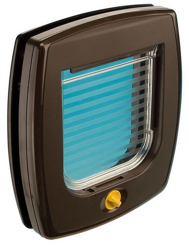 Brązowe drzwiczki z systemem blokowania dla kotów i małych psów - Swing 3 na Arena.pl