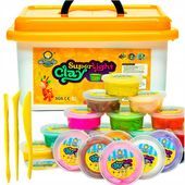 CLAYDOLL PIANKOLINA MASA PLASTYCZNA 24 sztuki BIG BOX + AKCESORIA + WALIZKA