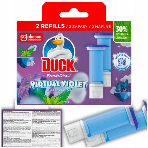 duck fresh discs virtual violet - żelowy krążek do toalety 72ml (2 x 36ml) na Arena.pl