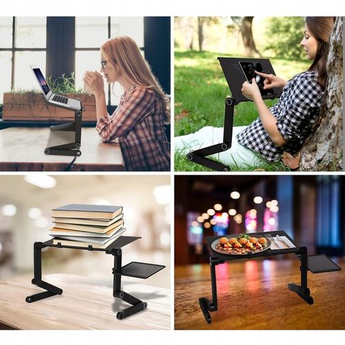 Stolik do laptopa REUGULOWANY GAMINGOWY Z WENTYLATOREM podstawka pod łóżka na Arena.pl