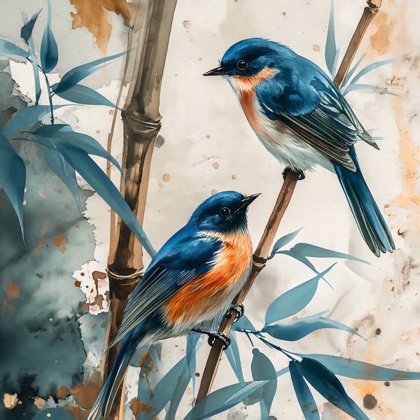 Plakat 50x50cm Trzy Ptaki zdjęcie 1