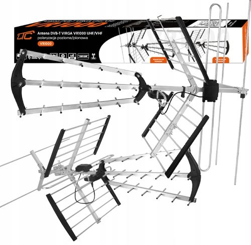 MOCNA ANTENA PASYWNA 4K 2w1 KIERUNKOWA DVB-T2 DIPOL FILTR LTE MUX 1-8 120KM na Arena.pl