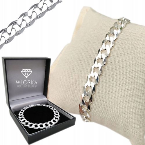 Srebrna Bransoletka Pancerka pr. 925 SREBRO Męska Diamentowana 6mm + GRATIS na Arena.pl