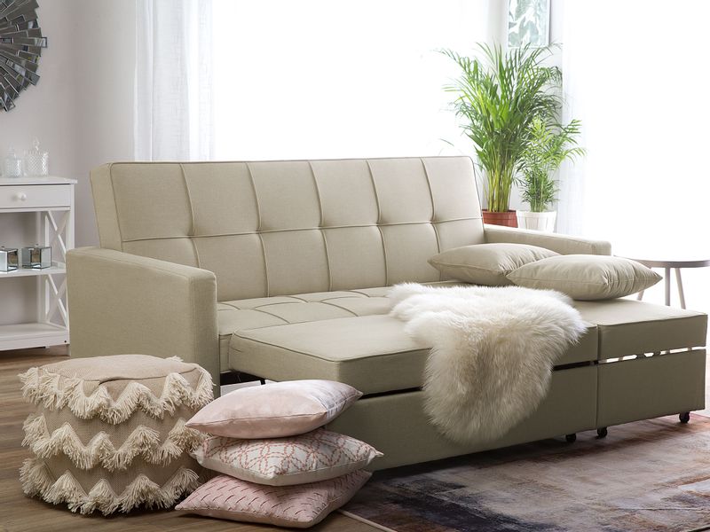 Sofa rozkładana beżowa GLOMMA zdjęcie 4