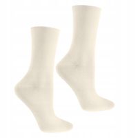 Bezuciskowe Zdrowotne Skarpetki Ecru Bawełniane Damskie MORAJ PARA 35-38
