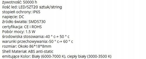 MODUŁ 3xDIODA LED SMD5730 0,5w/12V BBIAŁA ZIMNA na Arena.pl