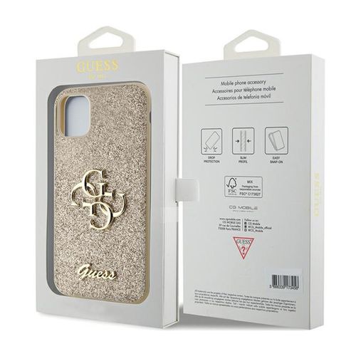 Guess Glitter Script Big 4G - Etui iPhone 11 (złoty) na Arena.pl