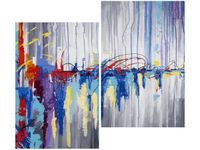 80X70CM ABSTRAKCYJNY WODOSPAD DUO OBRAZ