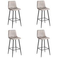 Hoker POZZA - aksamit ciemny beż / nogi czarne x 4