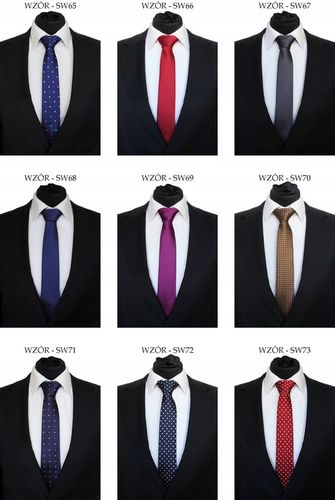 KRAWAT ŚLEDŹ ŚLEDZIK WĄSKI 6 cm - DUŻO WZORÓW na Arena.pl