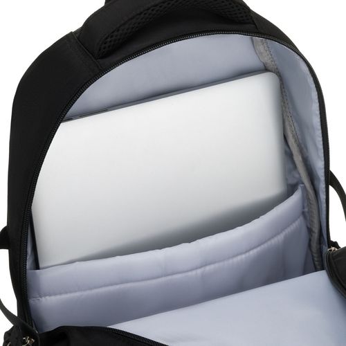 młodzieżowy plecak szkolny z poliestru w czarnym kolorze z przegrodą na Arena.pl