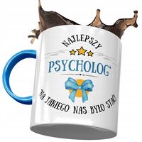 Kubek Błękitny Dla Psychologa Najlepszy Psycholog Z Nadrukiem Ze Zdjęciem