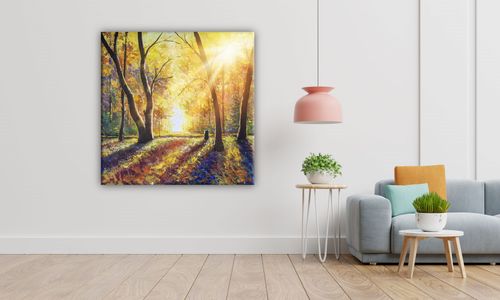 OBRAZ NA SZKLE KWADRATOWY 60x60cm 037 Jesienne słońce na Arena.pl