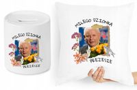 Jarosław Kaczyński Zestaw Poduszka + Skarbonka Z Nadrukiem Ze Zdjęciem