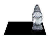 SZKLANA PODSTAWKA POD ZNICZE Z DEDYKACJĄ 30x20cm Czerń 486a