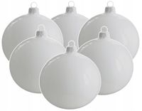 BIAŁE Bombki Szklane Choinkowe 10 cm super połysk BIAŁY BŁYSZCZĄCY lakier