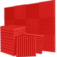 PIANKA MATA GĄBKA AKUSTYCZNA 3 m2 - wygłuszanie pomieszczeń- CZERWONY